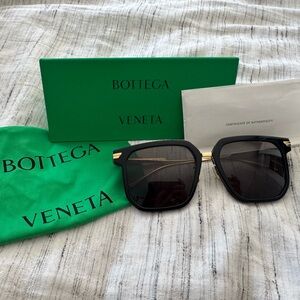 Bottega Veneta Black and Gold Sunglasses